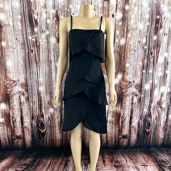 Vintage Raul Blanco Saks Fifth Avenue Black Sleeveless Dress Size 8 Layered